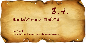 Bartánusz Abád névjegykártya